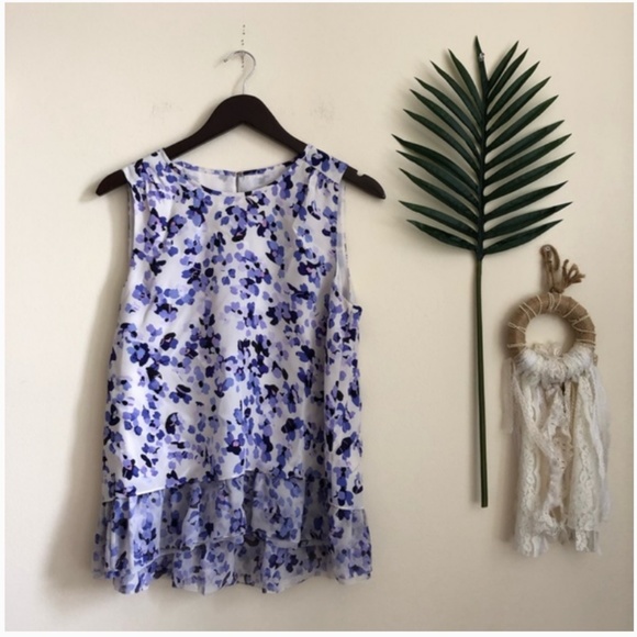 Kate Spade Hydrangea Double Layer top blouse size small nwot - Picture 2 of 6